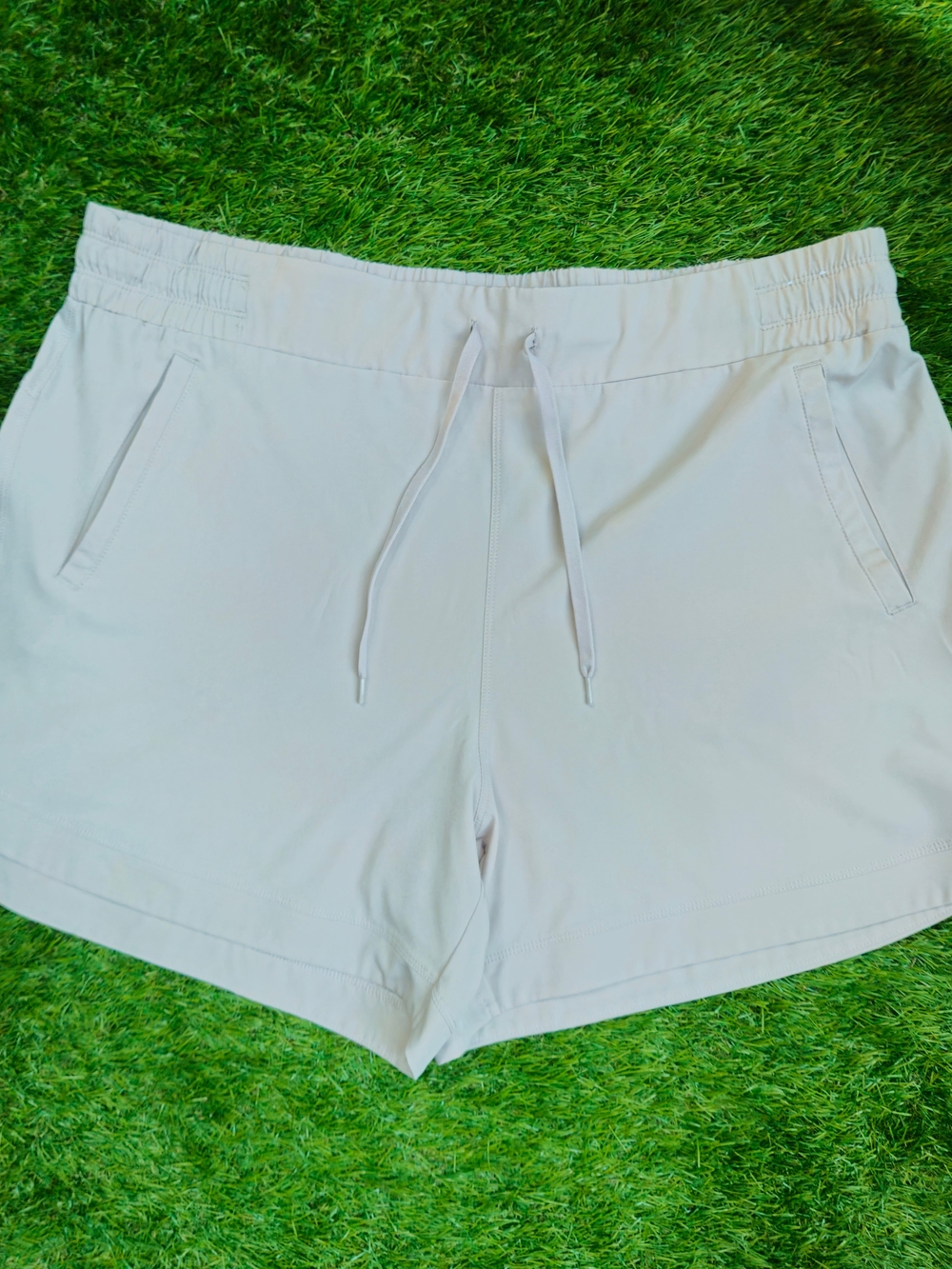 RBX Active Womens XL Beige Drawstring Athletic Shorts Walking Gym Workout Lounge